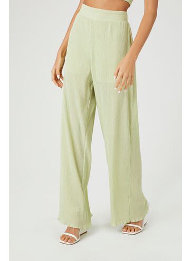 FOREVER 21 Lettuce-Edge Wide-Leg Pants - Image 4