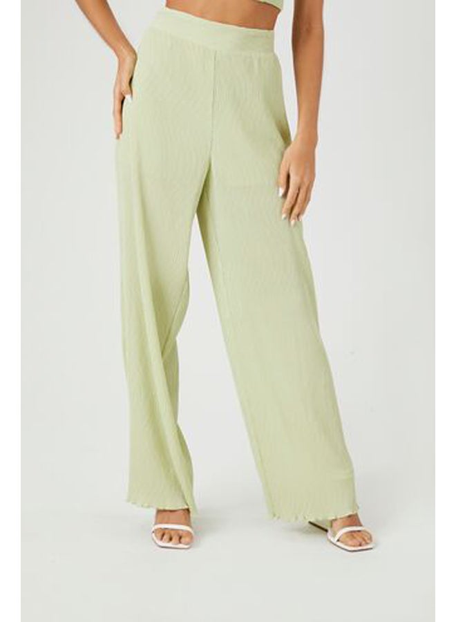 FOREVER 21 Lettuce-Edge Wide-Leg Pants - Image 3