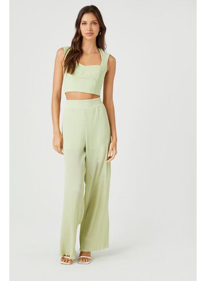 FOREVER 21 Lettuce-Edge Wide-Leg Pants - Image 2