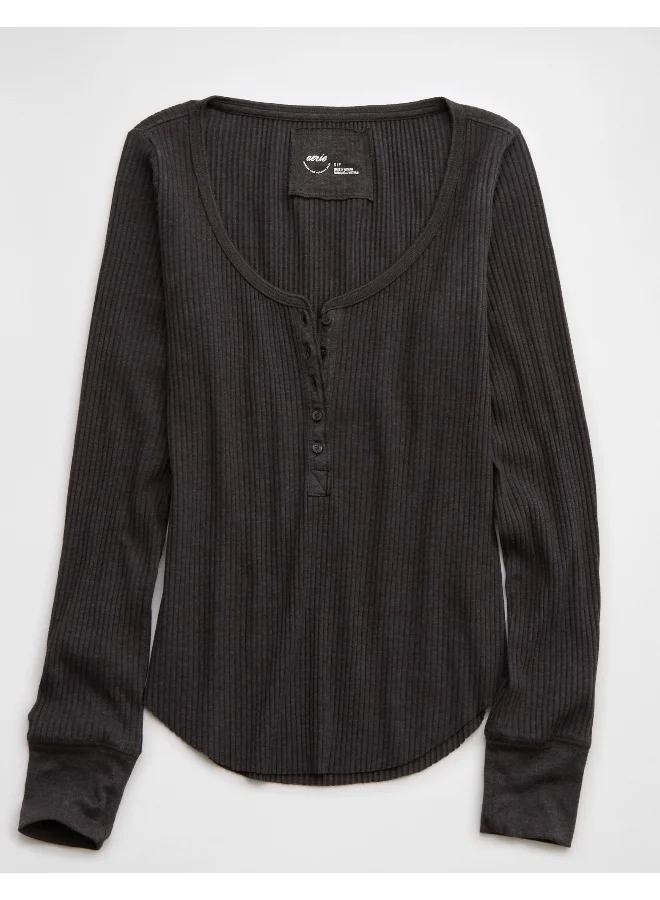 Aerie Aerie Essential Henley Layering T-Shirt