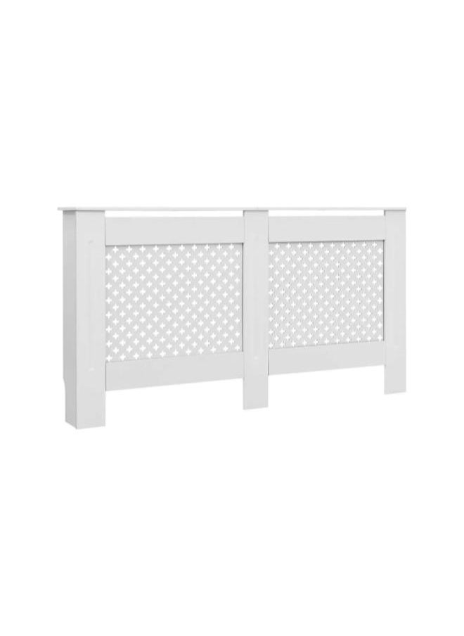 silvercnc - Radiator Cover, White Household Heating Radiator Cover Heating Cabinet Cover for Home and Office 59.8x7.5x32.1in - Image 1
