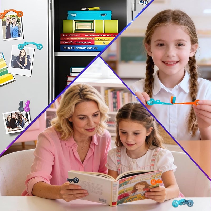 SUNFICON 18 Pack Magnetic Cable Clips Cable Organizers Earbuds Cords Winder Bookmark Clips Whiteboard Noticeboard Fridge Magnets USB Cable Manager Keeper Wrap Ties Straps - Image 5