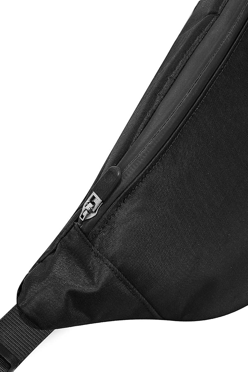 Syutm Unisex Waist Pack Travel Handy Hiking Zip Pouch Elegant Style Document Money Phone Belt Sport Bag Bum Bag for Men and Women Nylon Adjustable Strap (Black) - Image 4