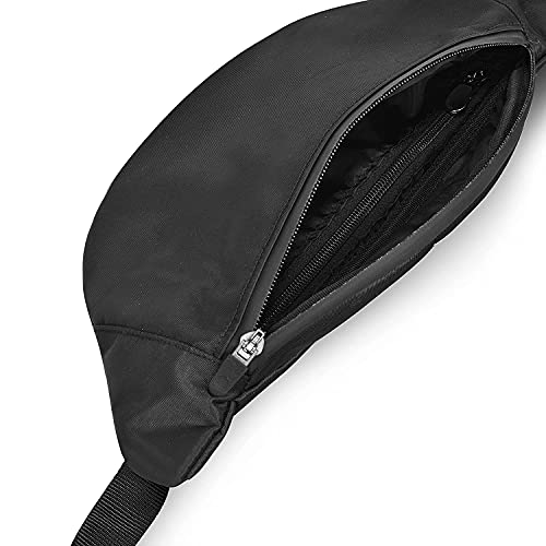 Syutm Unisex Waist Pack Travel Handy Hiking Zip Pouch Elegant Style Document Money Phone Belt Sport Bag Bum Bag for Men and Women Nylon Adjustable Strap (Black) - Image 3