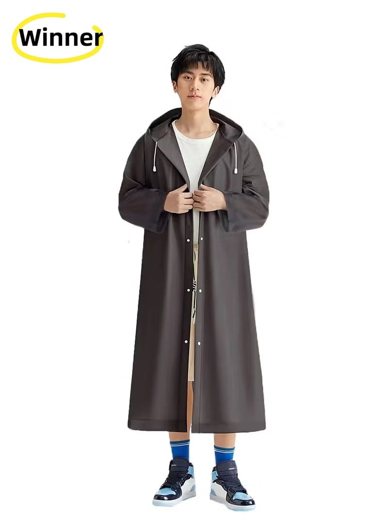 وينر معطف واق من المطر رياضي للجنسين، مناسب للسفر في الهواء الطلق، مزود بغطاء للرأس ورباط من مادة إي في إيه، مقاس عادي - Image 1
