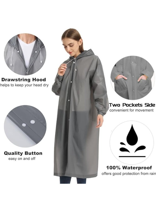 وينر معطف واق من المطر رياضي للجنسين، مناسب للسفر في الهواء الطلق، مزود بغطاء للرأس ورباط من مادة إي في إيه، مقاس عادي - Image 4