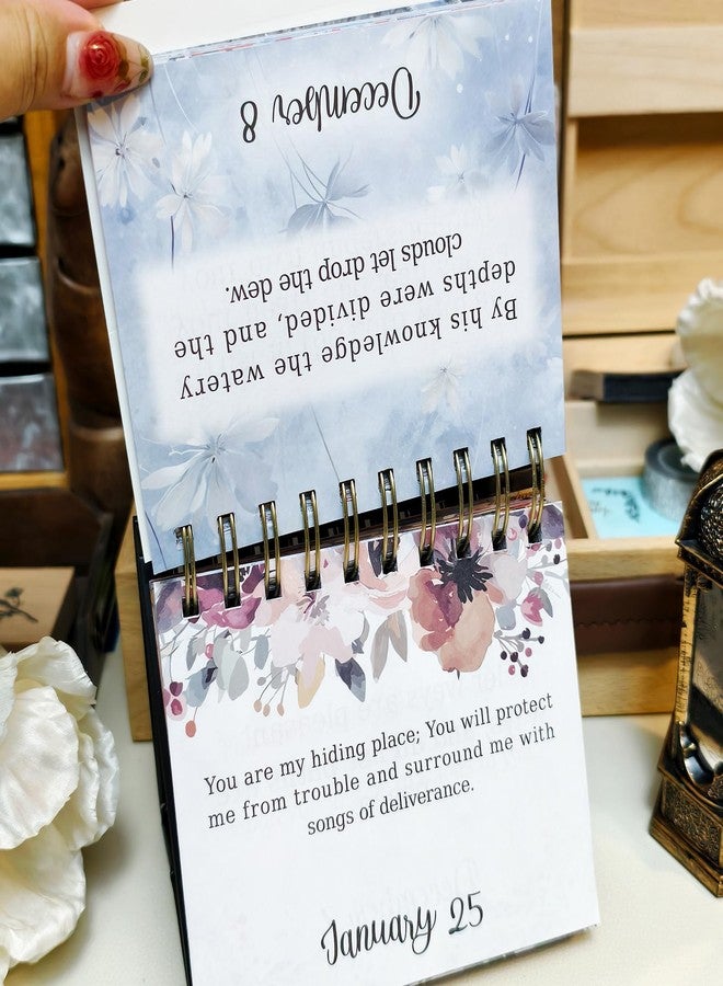 Bomichi 365 Days of Christian Quotes，Beautiful Small 25-26 Flip Desktop Desk Calendar for Planning Organizing School Office Gifts - Image 2