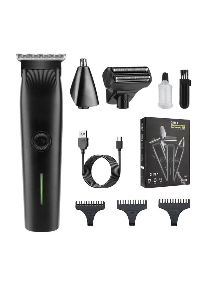 Ear and Nose Hair Trimmer, Rechargeable 3-in-1 Versatile Trimmer for Men, Professional Electric Shaver, Portable Groomer for Travel and Home Use - Image 1