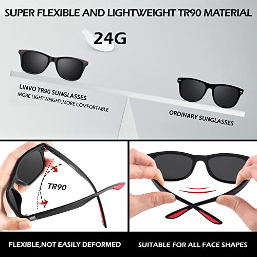 LINVO Polarized Sunglasses for Men and Women,Mens Sunglasses Dark Driving Fishing Golf HD UV400 Shades - Image 3
