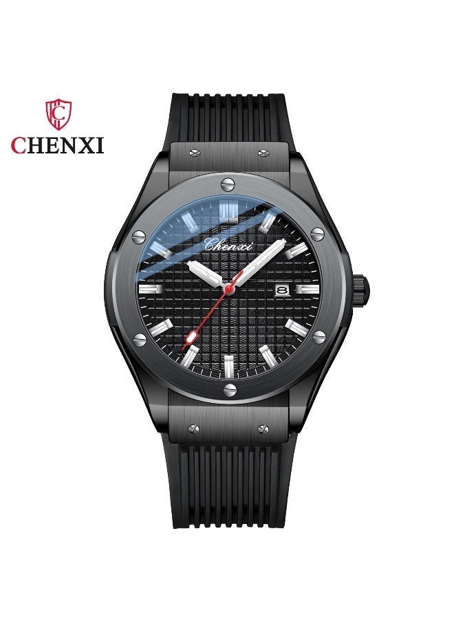 Chenxi Men’s Quartz Wrist Watch with Luxury Modern Design, Water Resistant, Scratch-Resistant Glass, Silicone Strap with Elegant Box - Image 1