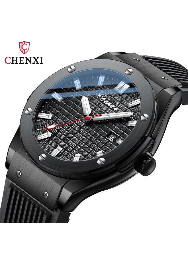 Chenxi Men’s Quartz Wrist Watch with Luxury Modern Design, Water Resistant, Scratch-Resistant Glass, Silicone Strap with Elegant Box - Image 3