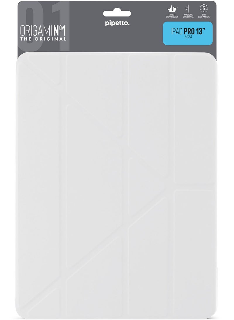 Pipetto - Origami No1 for Apple iPad Pro 13 inch Case (2024) M4 Smart Cover with 5 in 1 Stand - White - Image 1
