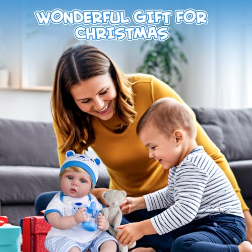 Aori Reborn Baby Boy Doll - 22 Inch Lifelike Realistic Newborn - Handmade Weighted Baby Dolls with Soft Cloth Body Cuddly Reborn Toddler for Kids 3+ | Realistic Boy Doll Gift Set - Image 5