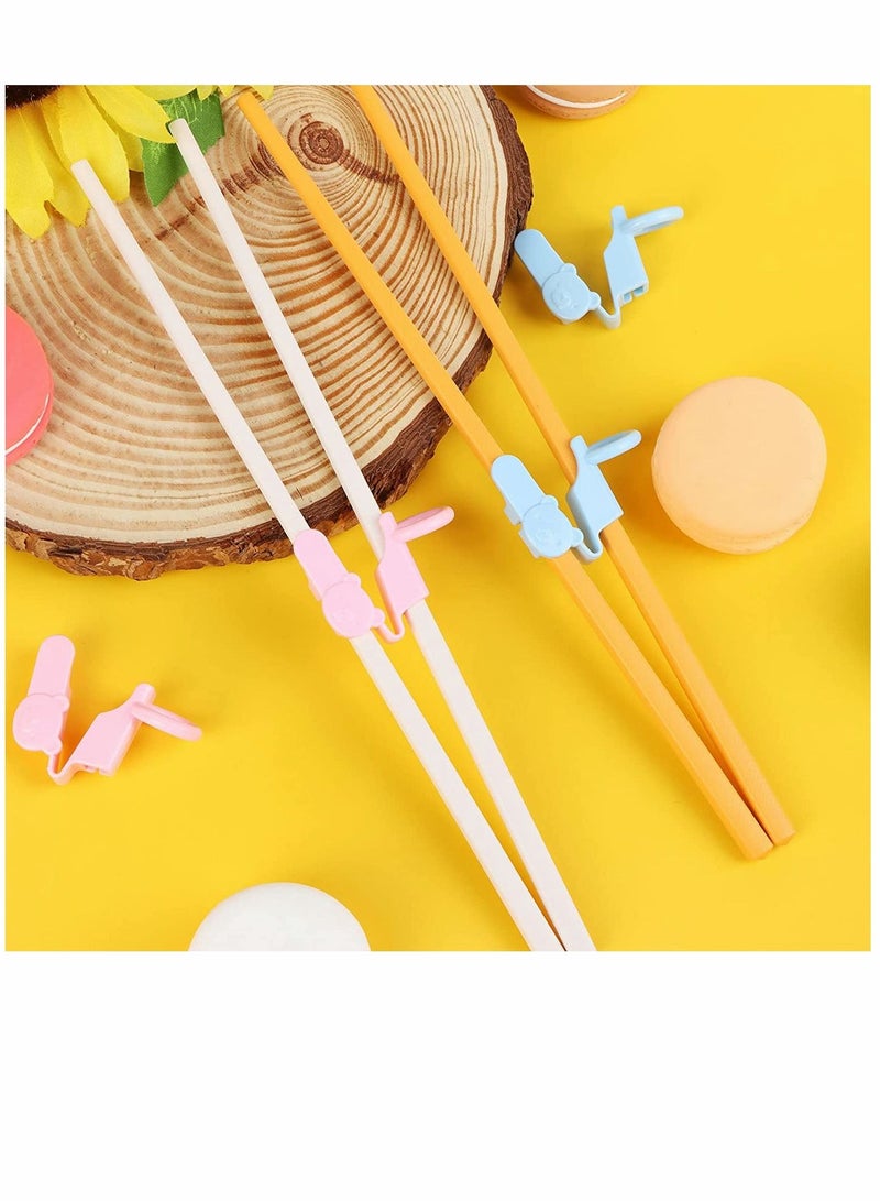 Y&D 12 Pcs Reusable Chopstick Helpers Training Chopsticks Connector Plastic Helper for Adults Kids Beginner Trainers (Pink, Blue)  - Image 5