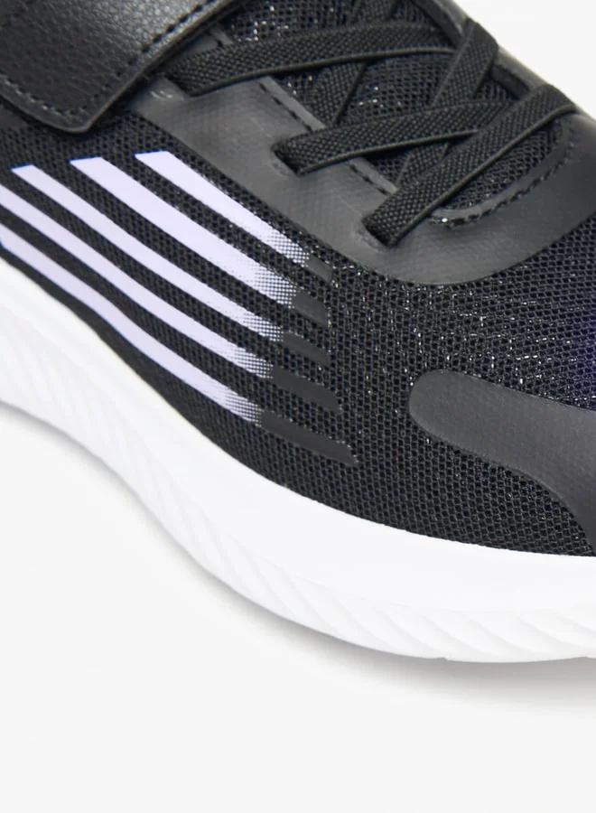 داش Textured Sports Shoes with Hook and Loop Closure