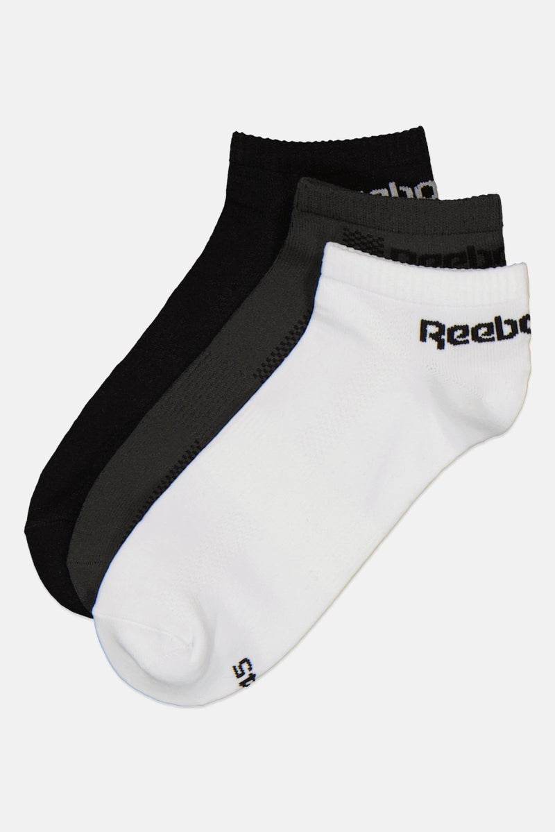 Reebok Men 3 Pairs Brand Logo Low Cut Socks, Multicolor - Image 1