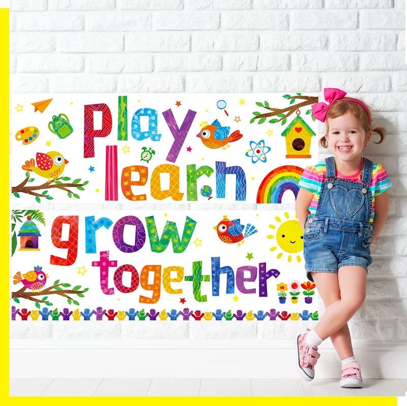 Gethelud Classroom Banner Poster, 2 PCS Colorful Bulletin Board Decoration Motivational Posters for School & Classroom Kindergarten Preschool Primary Middle High School-Grow Together (Poster Tube Package) - Image 5