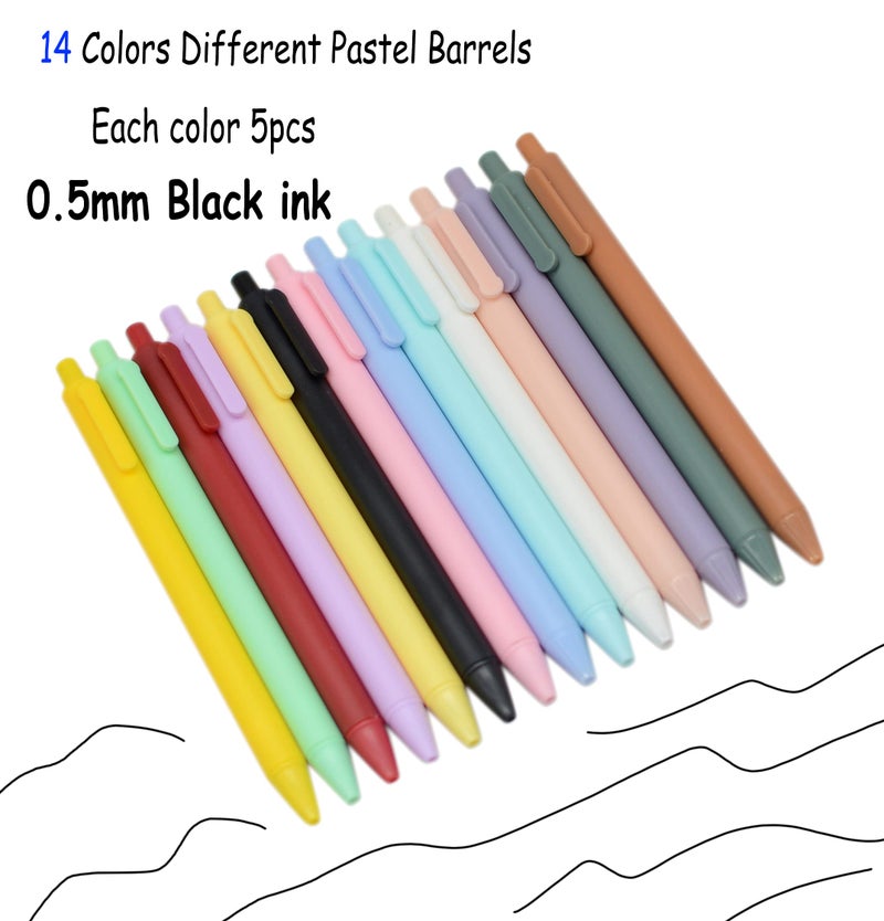 YYaaloa 70pcs Cute Pens Black Gel Ink Pens Retractable 0.5mm Gel Pens Bullet Point Nice Gifts Fun Pens for Kids Girls Boys Women Office School Supplies - Image 3