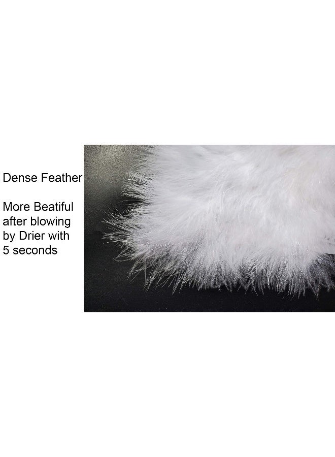 Happy Feather Handheld Marabou Feather Fan, 1920s Vintage Style Flapper Hand Fan for Costume Party and Dancing-White - Image 2