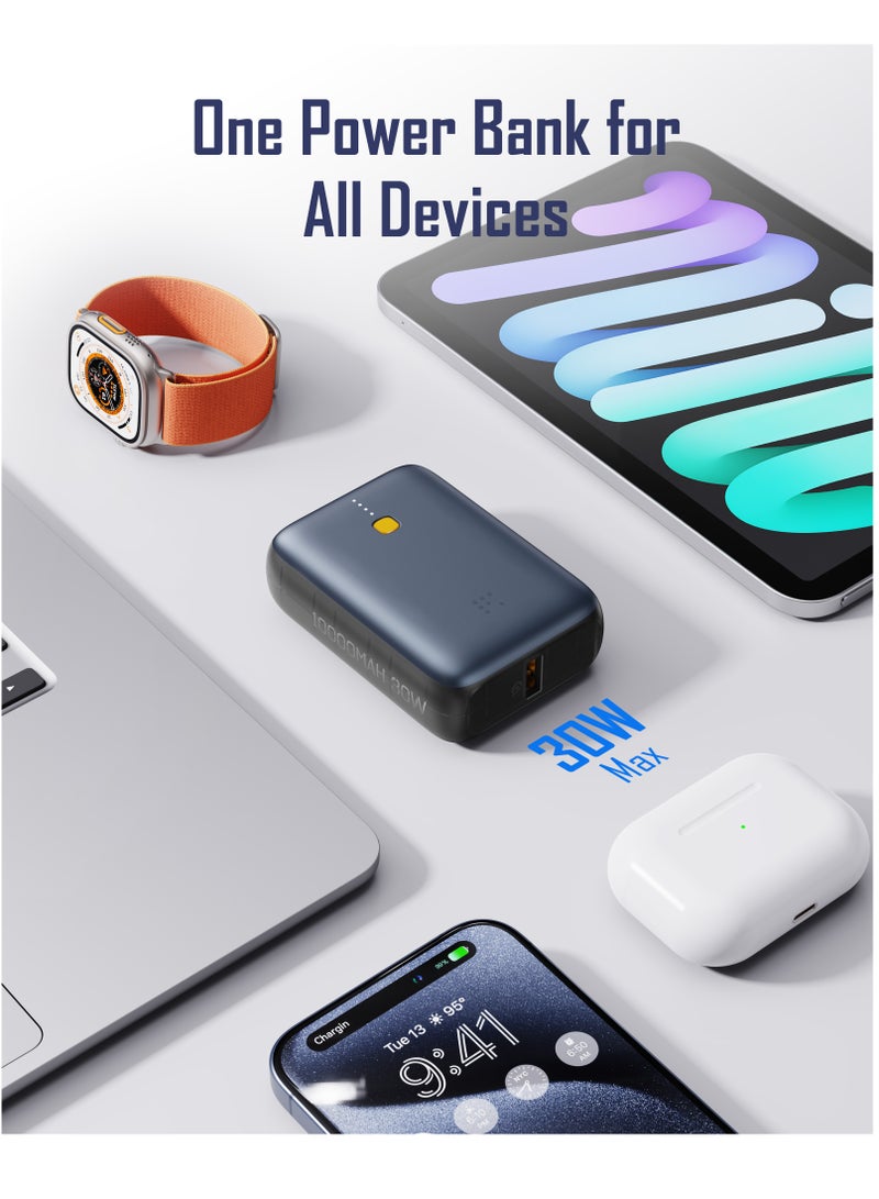 10000mAh Portable Power Bank with PD Fast Charging, Quick Charge USB-C Battery, Dual USB-C Ports, High-Capacity External Charger for iPhone 16/15, Samsung Galaxy S25/S24, Google Pixel 9/8, OnePlus 12/11, Xiaomi 14/13, iPad Pro, AirPods, MacBook Air M2, ASUS ZenBook, Dell XPS, Compact Travel Charger