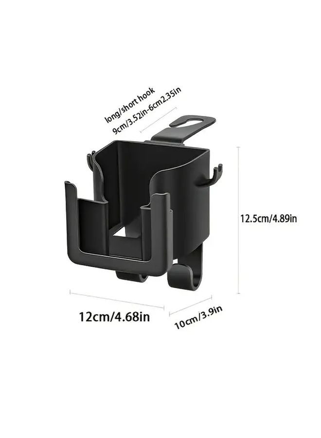 Black Car Seat Back Organizer with Cup Holder and Hooks Storage Rack for Most Cars SUVs Trucks - Image 2