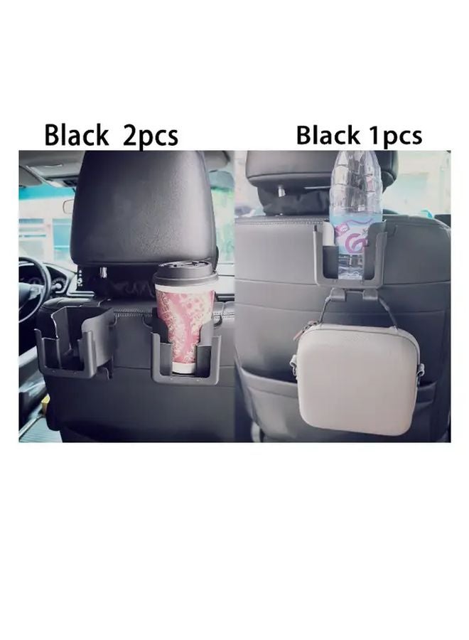 Black Car Seat Back Organizer with Cup Holder and Hooks Storage Rack for Most Cars SUVs Trucks - Image 3