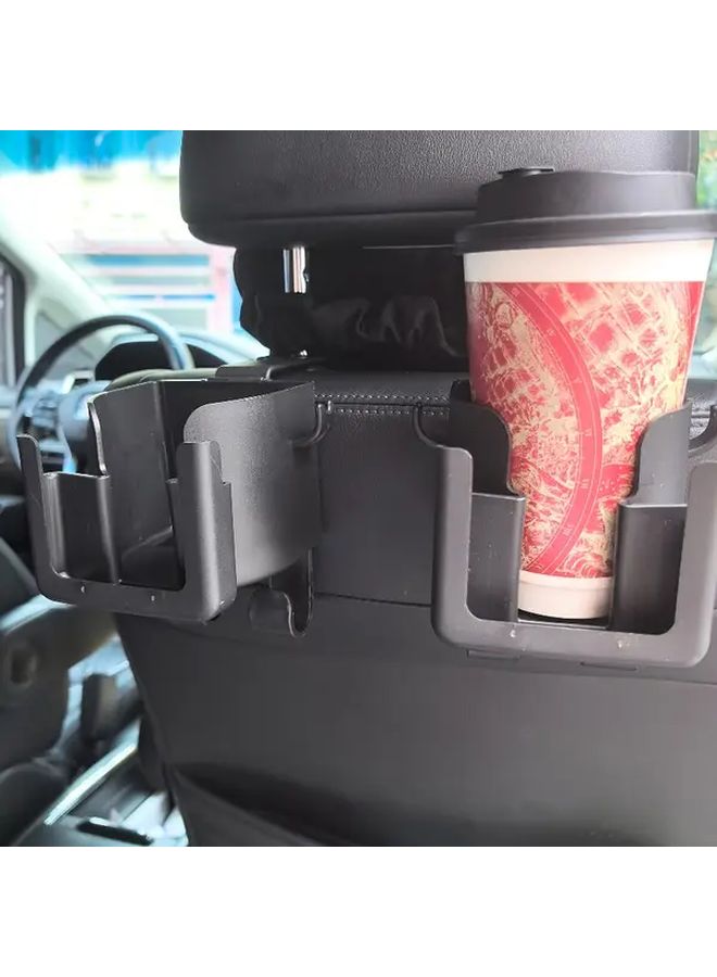 Black Car Seat Back Organizer with Cup Holder and Hooks Storage Rack for Most Cars SUVs Trucks - Image 4