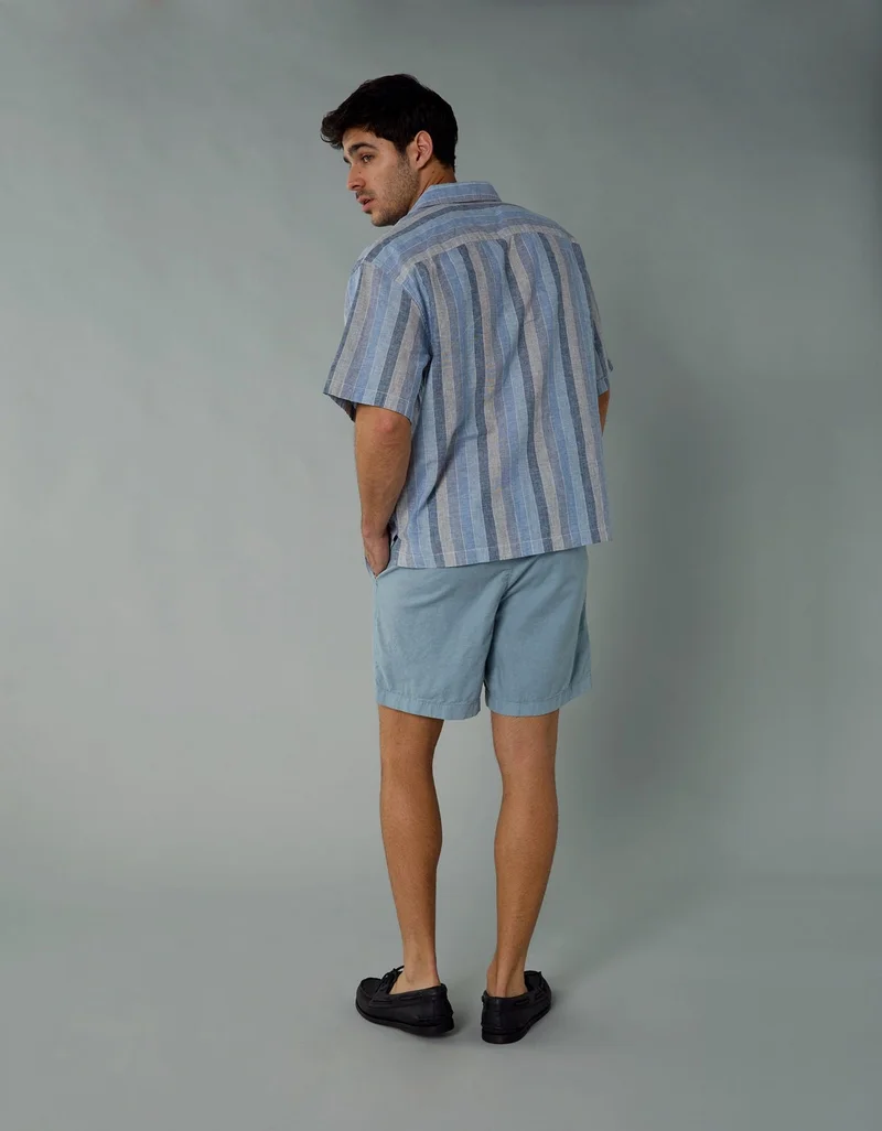 امريكان ايجل قميص بأزرار من مزيج الكتان