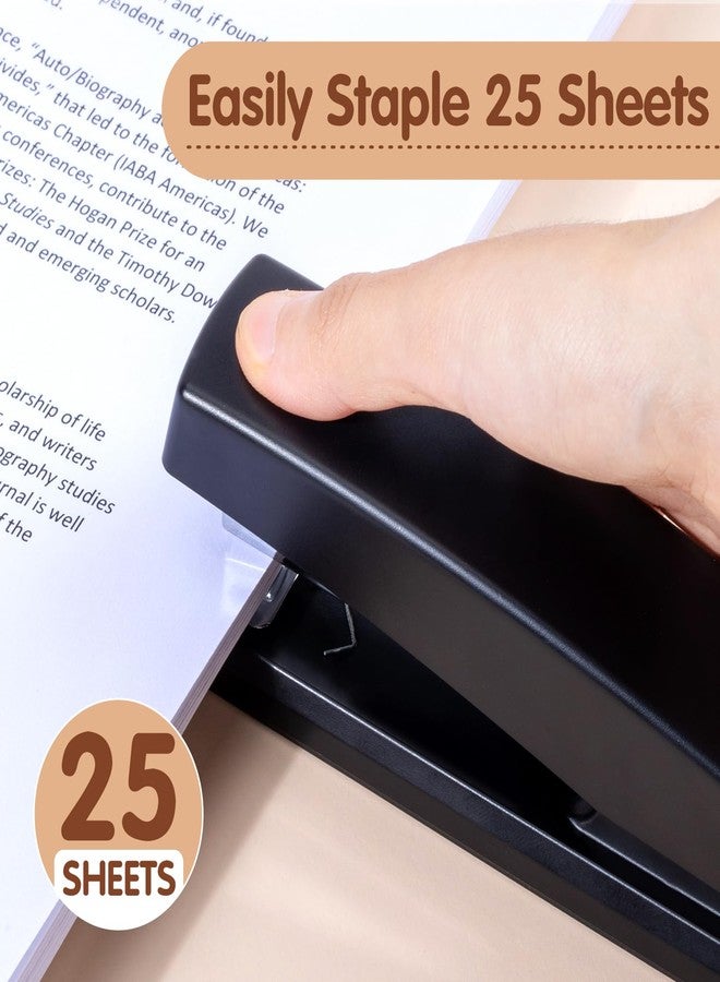 Deli Stapler, 12 Pack Desktop Office Supplies Stapler, Office Product, 25 Sheet Capacity, Includes 12000 Staples and 12 Staple Removers, Black - Image 2