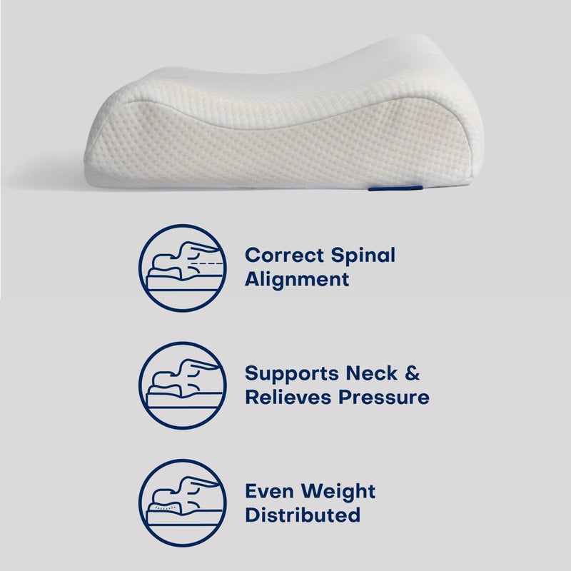 Ariika latex pillow comfort 55 x 40 cm - cervical pillow for neck pain, contour pillow, pillow for neck and shoulder pain, neck pain pillow, side sleeper pillow for shoulder pain, side sleeping pillow - Image 4