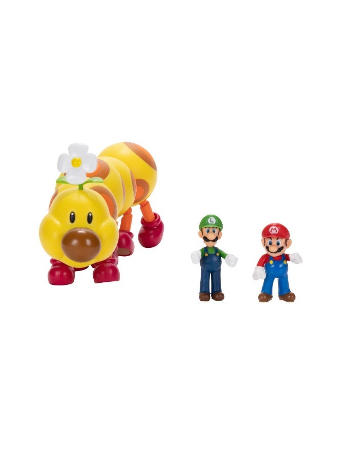 Nintendo Super Mario Wiggler, Mario & Luigi Action Figure Set (Pack of 3) - Image 2