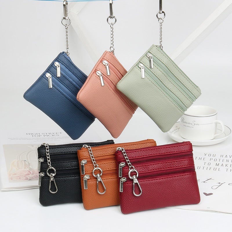 Multifunctional Solid Color PU Leather Wallet, RFID Blocking Design Portable Daily Storage Purse for Cards Cash Coin Business Use - Image 1