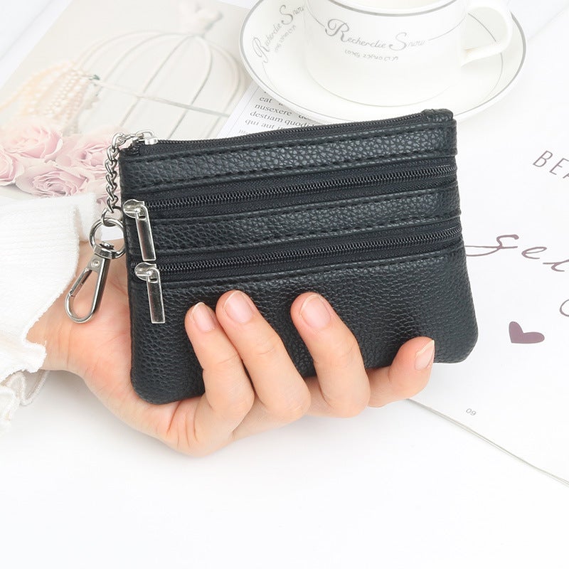 Multifunctional Solid Color PU Leather Wallet, RFID Blocking Design Portable Daily Storage Purse for Cards Cash Coin Business Use - Image 2