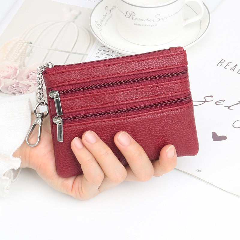 Multifunctional Solid Color PU Leather Wallet, RFID Blocking Design Portable Daily Storage Purse for Cards Cash Coin Business Use - Image 3