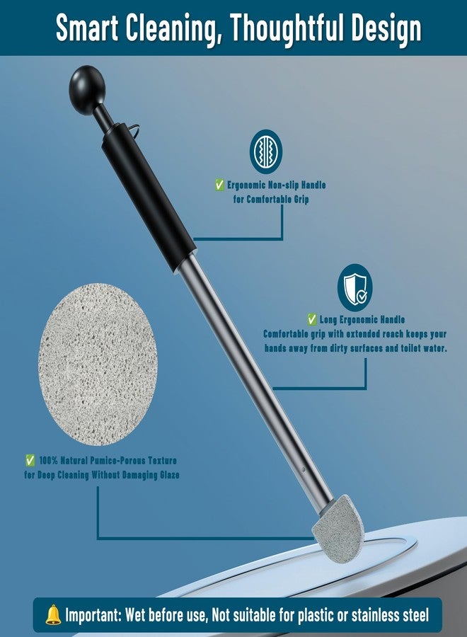 YINGMORE Pumice Stone for Toilet Cleaning,16.14In Extra Long Handle Toilet Pumice Stone Toilet Bowl Cleaner Brush Toilet Scrubber for Toilets Bathtubs Grills Sinks(Black) - Image 5