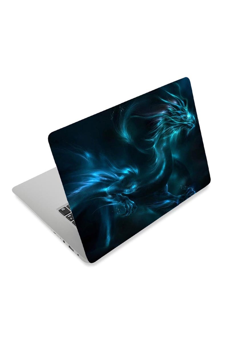 HAPPYLIVE SHOPPING ملصق جلد لابتوب فينيل ثلاثي الأبعاد، 12" 13" 13.3" 14" 15" 15.4" 15.6" لابتوب جلد ملصق غطاء فن ملصق واقي يناسب HP Dell Lenovo Compaq Apple Asus Acer (التنين الأزرق) - Image 1
