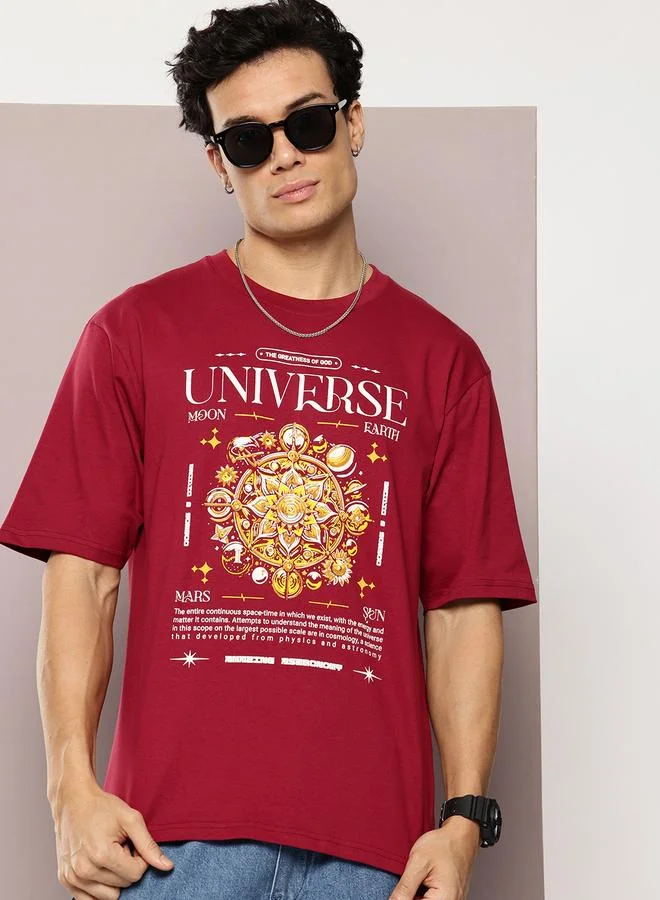 Dillinger Men Oversized Short Sleeve Printed T-Shirt
