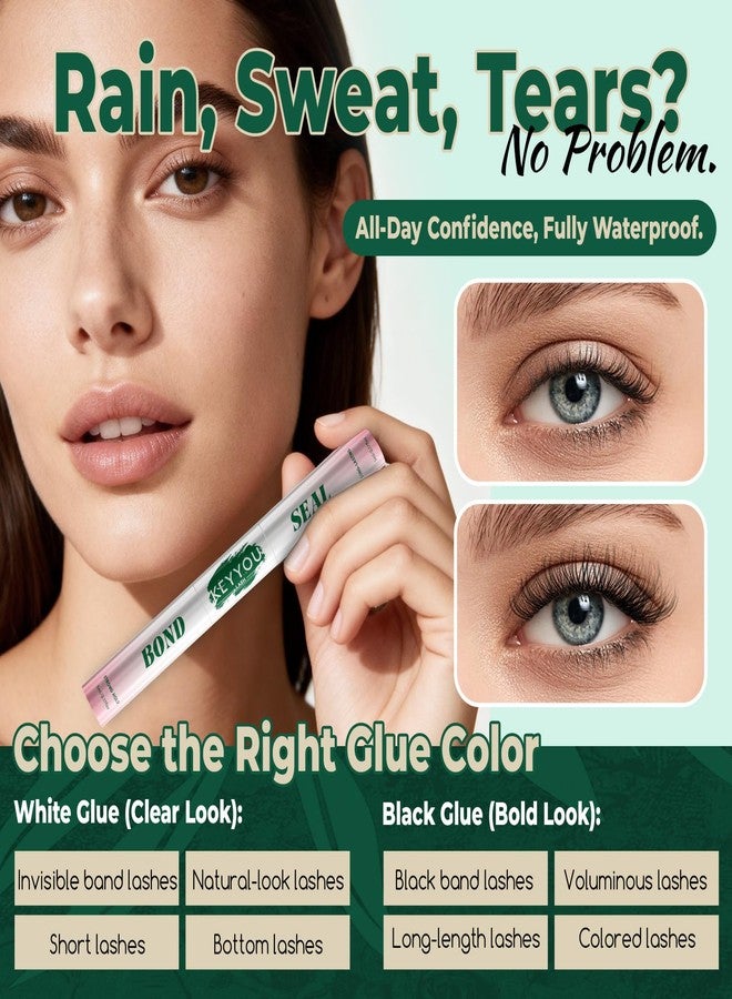 KEYYOU LASH Lash Bond and Seal with Remover, Black Lash Glue Waterproof for Lash Clusters, Long-Lasting Strong Hold DIY Eyelash Glue, Vegan Non-Irritating with Gentle Oil-Based Lash Remover - Image 3