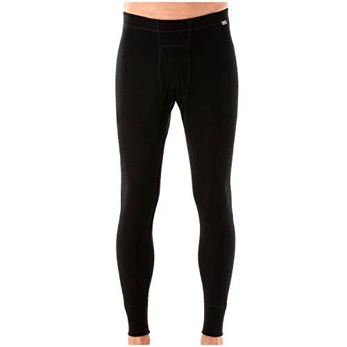 MERIWOOL Mens Base Layer 100% Merino Wool Thermal Pants Black - Image 1