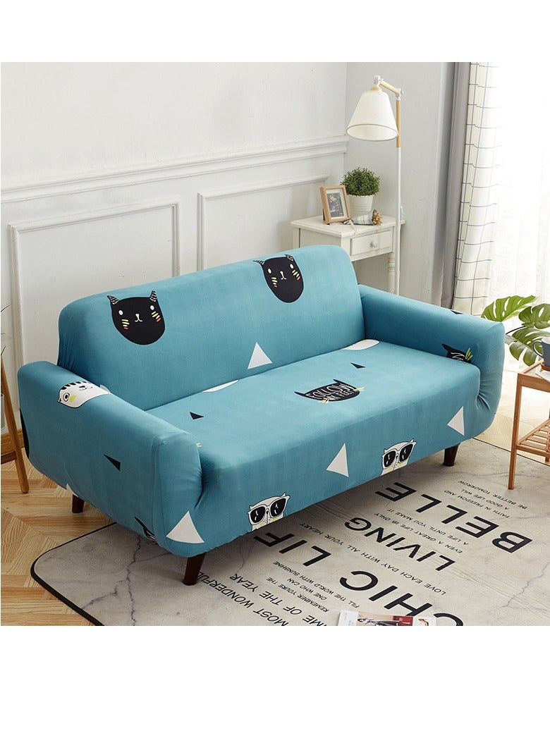 Bluejw 3-Seater Sofa Cover,Stretchable Couch Slipcover,Arm Chair Cover,Furniture Protector From Pets,Dogs,Cats,Kids MessWashable Couch Elastic Bottom Pattern For Living Room,Bedroom,Cartoon Pattern Design - Image 3