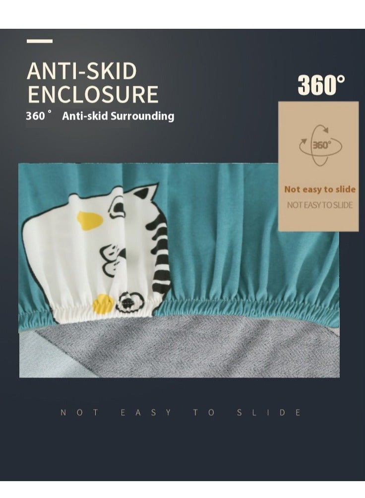 Bluejw 3-Seater Sofa Cover,Stretchable Couch Slipcover,Arm Chair Cover,Furniture Protector From Pets,Dogs,Cats,Kids MessWashable Couch Elastic Bottom Pattern For Living Room,Bedroom,Cartoon Pattern Design - Image 5