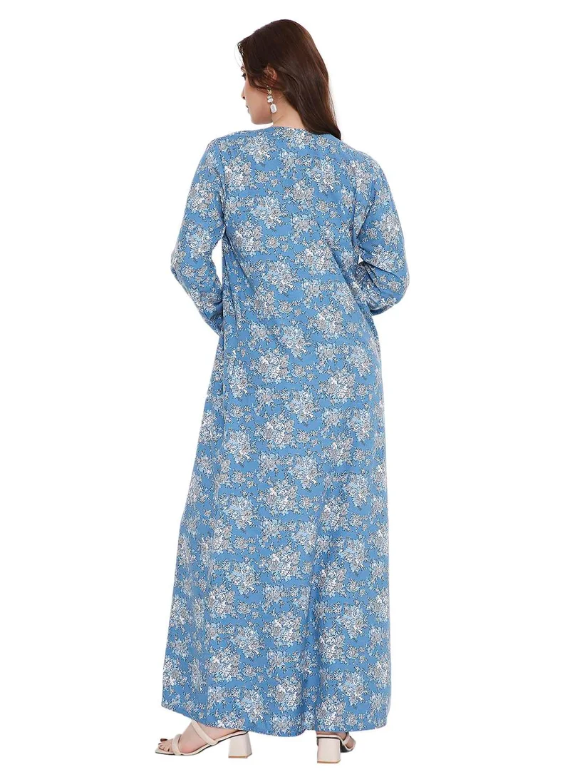HANA & SARA unique printed long sleeves arabic kaftan farasha jalabiya dresses
