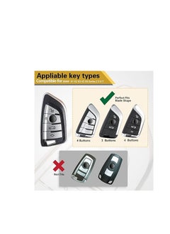 OUYoo OUYoo Key Fob Cover Case, Keychain, Metal Shell Cover Compatible for BMW 2 5 6 7 X1 X2 X3 X5 X6 Series Premium TPU all-inclusive key case with key chain.  - Image 2