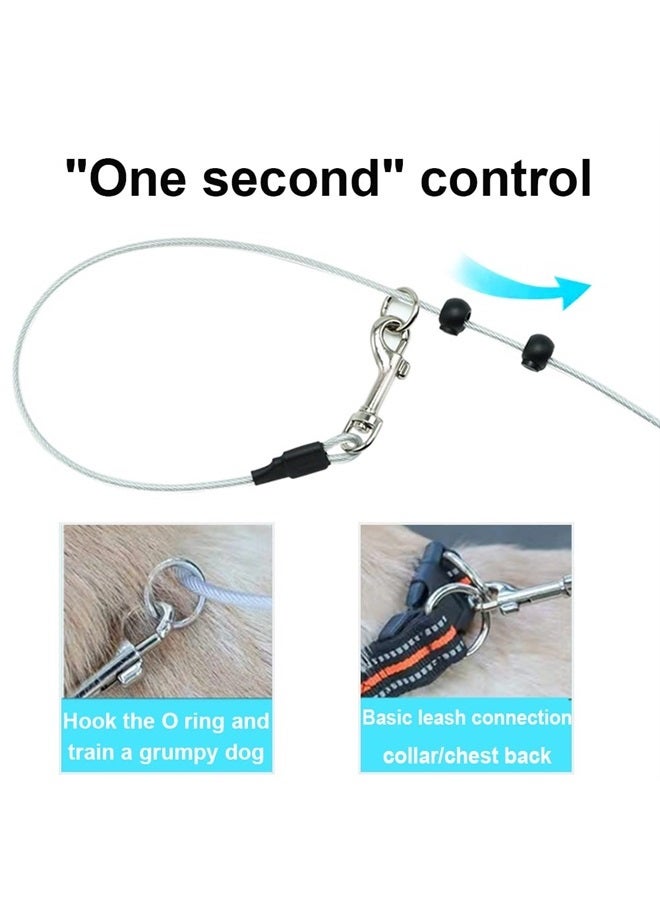 Mycicy 4 Feet Cable Slip Lead Dog Leash, Chew Proof Steel Wire Dog Leash with Reflective Soft Nylon Handle for Teething Puppies Small Medium Dogs Training Cord Leads - Image 2