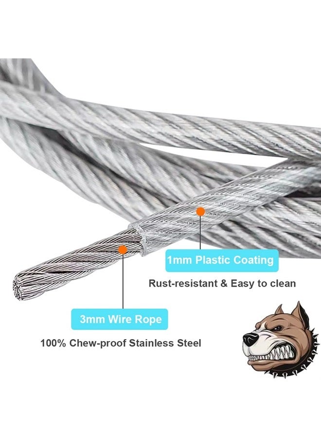 Mycicy 4 Feet Cable Slip Lead Dog Leash, Chew Proof Steel Wire Dog Leash with Reflective Soft Nylon Handle for Teething Puppies Small Medium Dogs Training Cord Leads - Image 3