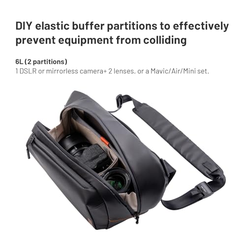 PGYTECH OneGo Solo V2 Camera Sling Bag, 6L Crossbody Camera Bag for Urban Travel Photographers, Mirrorless Camera Bag for Sony/Canon/Nikon/DJI Mavic/Air/Mini/Tripod/Laptop, Black - Image 3
