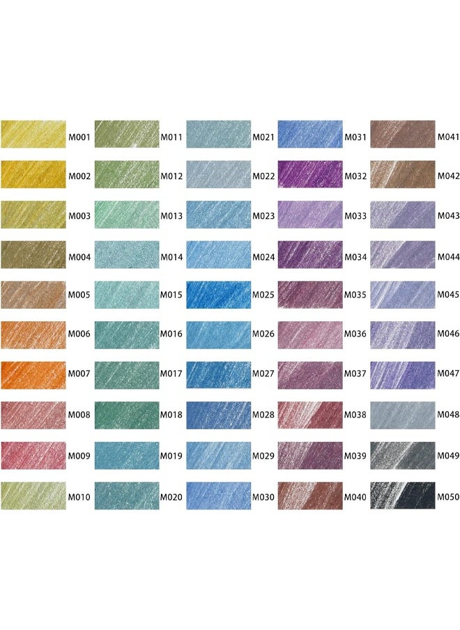 KALOUR 50 Piece Metallic Colored Pencils, Soft Core with Vibrant Color,Ideal for Drawing, Blending, Sketching, Shading, Coloring for Adults Kids Beginners