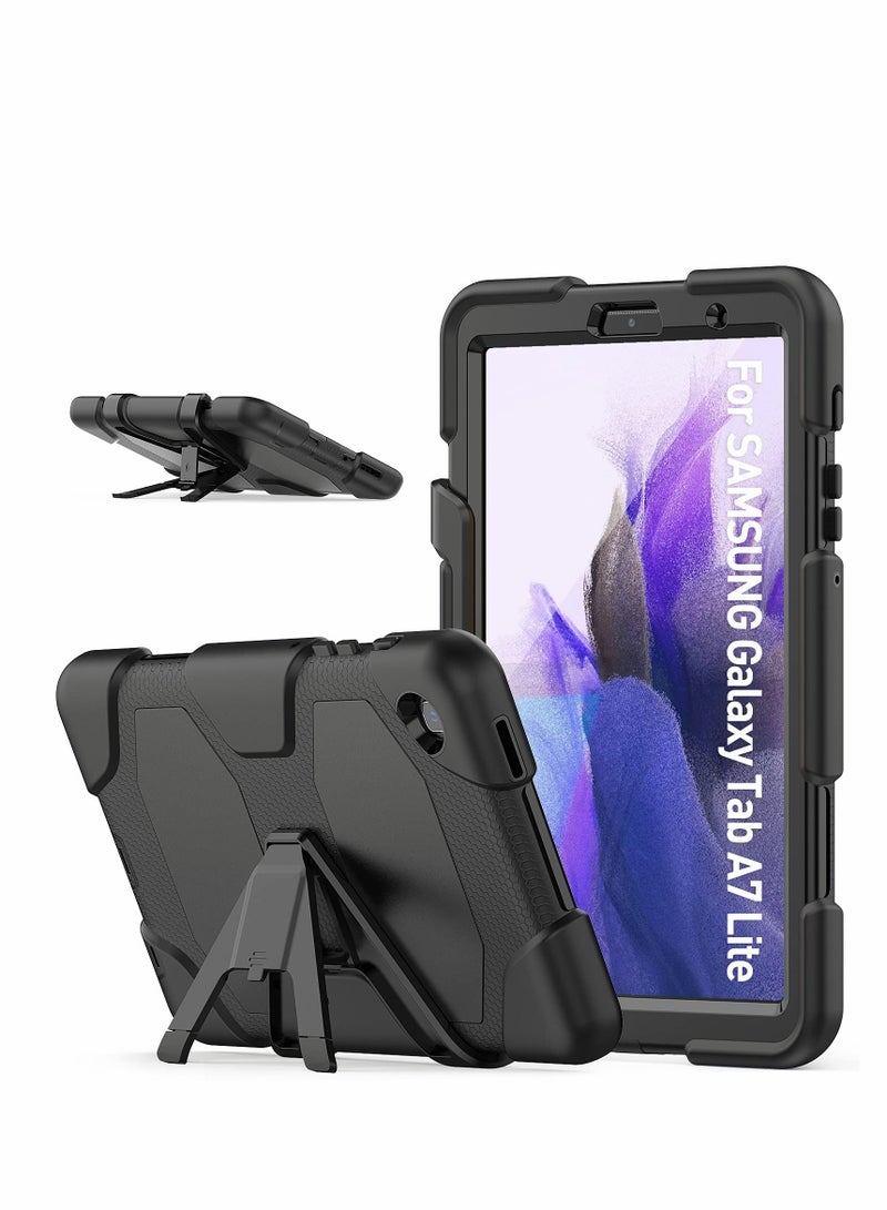 Excefore Phone Case for Galaxy Tab A7 Lite 8.7,Rugged Full Body Hybrid Drop Protection Cover with Stand Built-in Screen Protector for 2021 Model SM-T220T225 (1-Black), 8.7" - Image 1