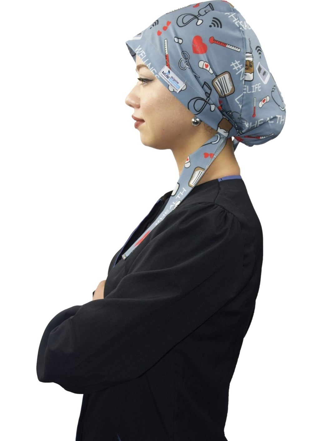 Nur Medikal Giyim Nur Medical Clothing Hijab Gray Nurse Life Doctor Nurse Hospital Hijab Surgical Cap  - Image 2