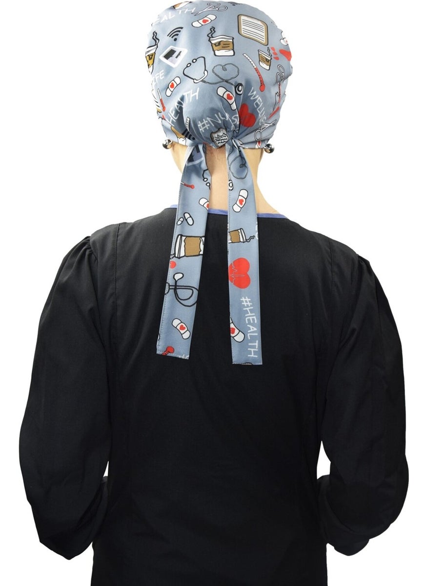 Nur Medikal Giyim Nur Medical Clothing Hijab Gray Nurse Life Doctor Nurse Hospital Hijab Surgical Cap  - Image 4
